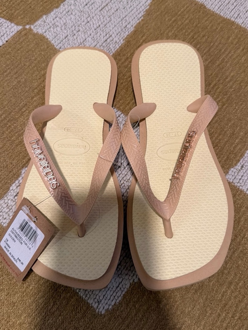 Havaianas Women’s Cream Footbed with Nude Straps Flip Flops
